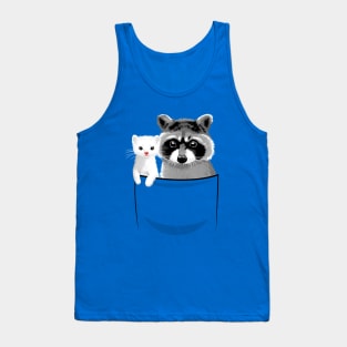 Raccoon and ferret in pocket Tank Top